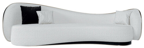 Casa Padrino Luxus Sofa Wei� / Schwarz / Silber 280 x 115 x H. 78 cm - Wohnzimmer Sofa - Hotel Sofa - Wohnzimmer M�bel - Hotel M�bel - Luxus M�bel