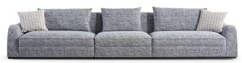 Casa Padrino Luxus Sofa Blau / Grau / Schwarz 308 x 106 x H. 83 cm - Wohnzimmer Sofa - Hotel Sofa - Wohnzimmer M�bel - Wohnzimmer Einrichtung - Hotel M�bel - Luxus M�bel - Luxus Einrichtung