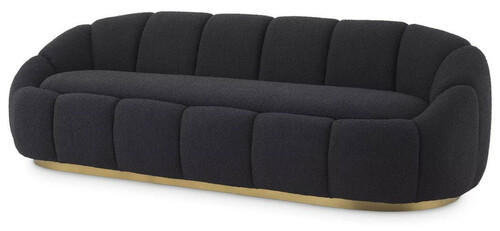 Casa Padrino Luxus Sofa Schwarz / Messingfarben 230 x 80 x H. 71 cm - Wohnzimmer & Hotel Sofa - Wohnzimmer & Hotel M�bel - Luxus Qualit�t
