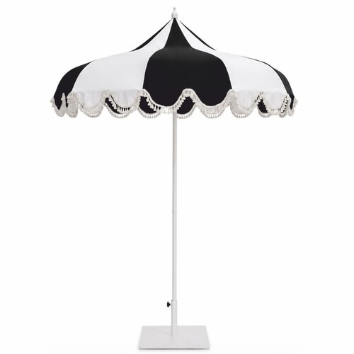 Casa Padrino Luxus Sonnenschirm Wei� / Schwarz  200 x H. 250 cm - Hotel & Garten M�bel VPP
