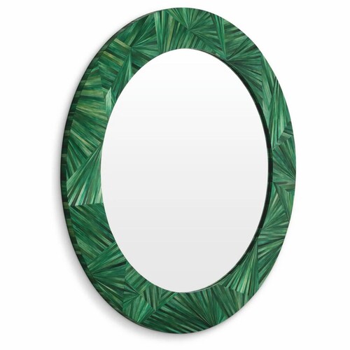Casa Padrino Luxus Spiegel Gr�n  120 cm - Runder Wandspiegel - Luxus Qualit�t