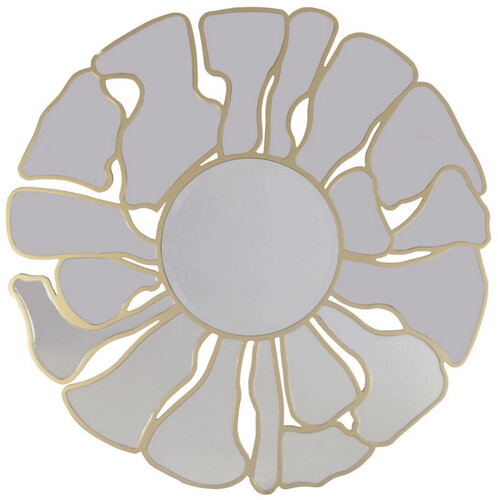 Casa Padrino Luxus Spiegel Gold  92 cm - Runder Wohnzimmer Wandspiegel - Garderoben Spiegel - Schlafzimmer Spiegel - Luxus Kollektion