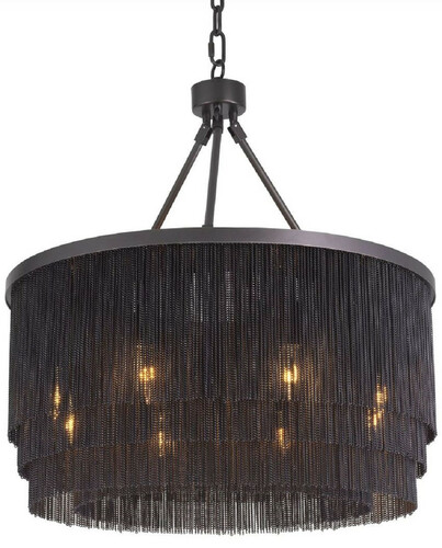 Casa Padrino Luxus Stahl Kronleuchter Bronzefarben  60 x H. 68 cm - Runder Hotel & Restaurant Kronleuchter - Luxus Qualit�t