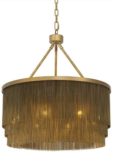 Casa Padrino Luxus Stahl Kronleuchter Antik Messingfarben  60 x H. 68 cm - Runder Hotel & Restaurant Kronleuchter - Luxus Qualit�t