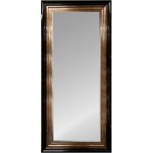 Casa Padrino Luxus Standspiegel Schwarz / Champagnerfarben 86 x 5 x H. 186 cm - Ganzk�rperspiegel