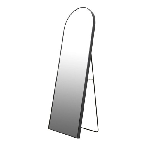 Casa Padrino Luxus Standspiegel Schwarz 55 x 10 x H. 165 cm - Ganzk�rperspiegel mit Bogen