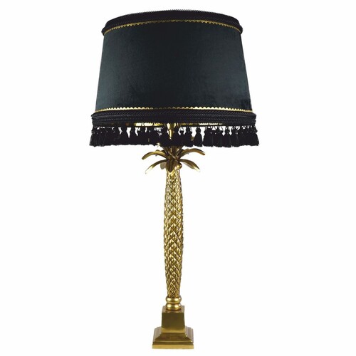 Casa Padrino Luxus Stehleuchte Palme Gold / Schwarz H. 83 cm - Luxus Leuchten
