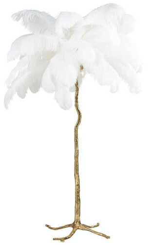 Casa Padrino Luxus Stehleuchte Palme Wei� / Gold 110 x 110 x H. 175 cm - Moderne Stehlampe im Palmen Design - Luxus Leuchten - Luxus Qualit�t