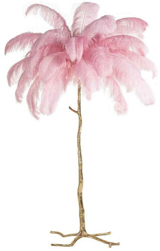 Casa Padrino Luxus Stehleuchte Palme Rosa / Gold 110 x 110 x H. 175 cm - Moderne Stehlampe im Palmen Design - Luxus Leuchten - Luxus Qualit�t