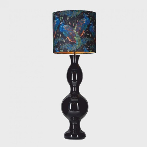 Casa Padrino Luxus Stehleuchte Schwarz / Bunt H. 128 cm - Runde Glas Stehleuchte