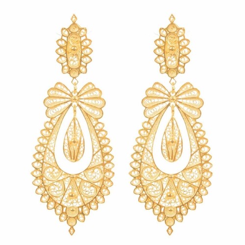 Casa Padrino Luxus Sterlingsilber Damen Ohrringe Gold - Filigraner Damenschmuck