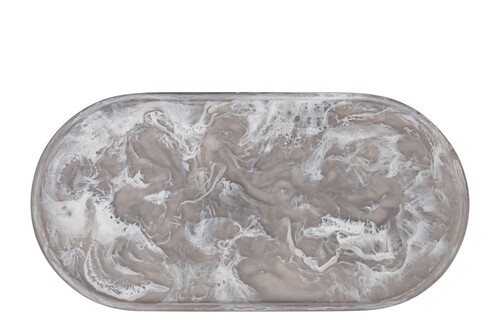 Casa Padrino Luxus Tablett Schwarz 50 x 25 x H. 1,7 cm - Rechteckiges Deko Tablett aus Kunstharz mit transparent schwarzer Wirbeloptik - Luxus Deko Accessoires