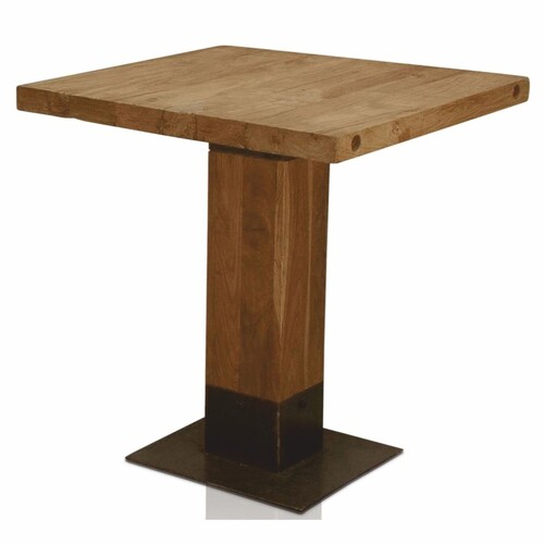 Casa Padrino Luxus Massivholz Esstisch Braun / Schwarz 70 x H. 77 cm - Esszimmer M�bel