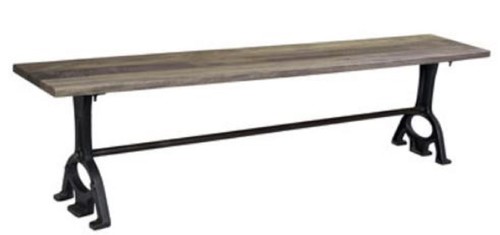 Casa Padrino Sitzbank im Industriedesign Braun / Schwarz 180 x 33 x H. 46 cm - Massivholz Bank - Gartenbank - M�bel im Industriedesign