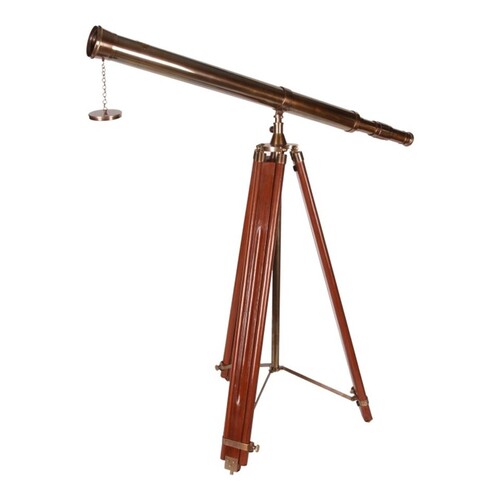 Casa Padrino Luxus Teleskop Messing / Braun 97 x 60 x H. 150 cm - Standteleskop auf Dreibein