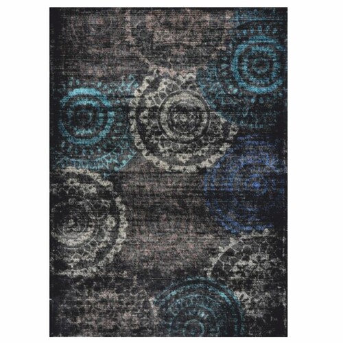 Casa Padrino Luxus Teppich Schwarz / Bunt 300 x 200 cm - Rechteckiger Wollteppich - Wohnzimmer Teppich - Hotel Teppich