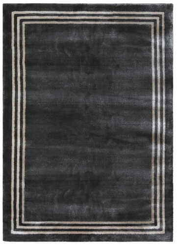 Casa Padrino Luxus Viskose Teppich Schwarz / Grau 160 x 230 cm - Rechteckiger Wohnzimmer Teppich - Moderner Schlafzimmer Teppich - Luxus Interior - Luxus Qualit�t