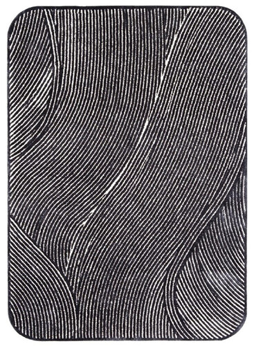 Casa Padrino Luxus Teppich Grau / Schwarz 160 x 230 cm - Rechteckiger Wohnzimmer Teppich -  Schlafzimmer Teppich - Luxus Interior - Luxus Qualit�t