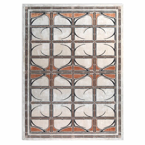 Casa Padrino Luxus Wollteppich Creme / Braun / Schwarz - Verschiedene Gr��en