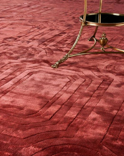 Casa Padrino Luxus Viskose Teppich Rot 170 x 240 cm - Rechteckiger Wohnzimmer Teppich - Luxus Qualit�t