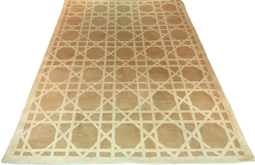 Casa Padrino Luxus Teppich aus Neuseeland Wolle Beige / Creme 170 x 240 cm - Handgetufteter Wohnzimmerteppich