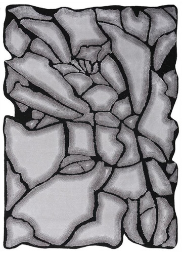 Casa Padrino Luxus Teppich Grau / Schwarz 160 x 230 cm - Rechteckiger Wohnzimmer Teppich - Moderner Schlafzimmer Teppich - Luxus Interior - Luxus Qualit�t