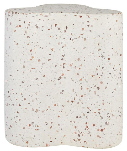 Casa Padrino Luxus Terrazzo Naturstein Beistelltisch / Hocker Wei� 41,5 x 41,5 x H. 45 cm - Wohnzimmer M�bel - Hotel M�bel - Naturstein M�bel - Luxus M�bel - Luxus Einrichtung