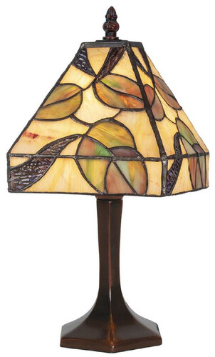 Casa Padrino Luxus Tiffany Hockerleuchte Mehrfarbig 15 x 15 x H. 31 cm - Tiffany Schreibtischleuchte - Tiffany Tischleuchte - Luxus Interior - Luxus Leuchten - Tiffany Leuchten