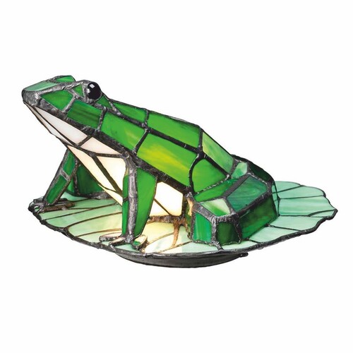 Casa Padrino Luxus Tiffany LED Tischleuchte Frosch Gr�n - Tiffany Deko Leuchten