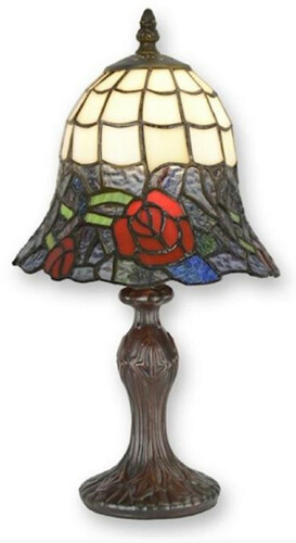 Casa Padrino Luxus Tiffany Hockerleuchte Mehrfarbig  19,5 x H. 37 cm - Tiffany Tischleuchte - Tiffany Schreibtischleuchte - Tiffany Leuchten - Luxus Leuchten - Luxus Interior