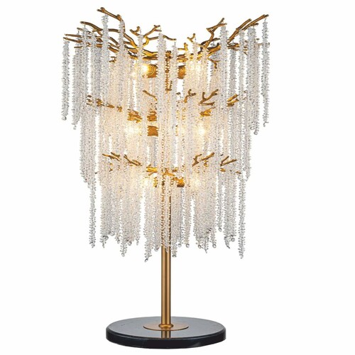 Casa Padrino Luxus Tischleuchte Gold / Schwarz H. 105 cm - Luxus Schreibtischleuchte - Luxus Leuchten