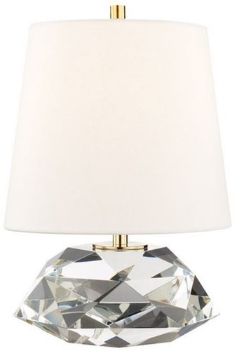 Casa Padrino Luxus Tischleuchte Antik Messing / Wei�  24 x H. 35 cm - Elegante Tischlampe mit rundem Leinen Lampenschirm - Luxus Qualt�t