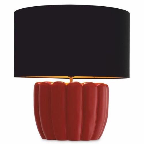 Casa Padrino Luxus Tischleuchte Rot / Schwarz H. 59,5 cm - Luxus Qualit�t