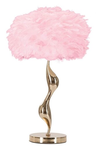 Casa Padrino Luxus Tischleuchte Gold / Rosa  40 x H. 63 cm