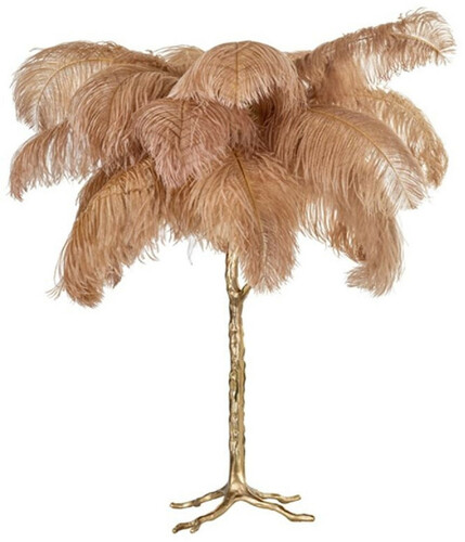 Casa Padrino Luxus Tischleuchte Palme Khaki / Gold 75 x 75 x H. 80 cm - Moderne Tischlampe im Palmen Design - Luxus Leuchten - Luxus Qualit�t