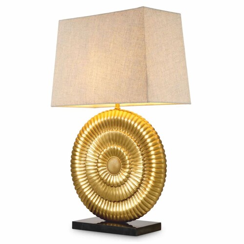 Casa Padrino Luxus Tischleuchte Antik Gold / Schwarz / Beige H. 67 cm - Schreibtischleuchte