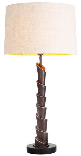 Casa Padrino Luxus Tischleuchte Bronze / Schwarz / Creme H. 80 cm
