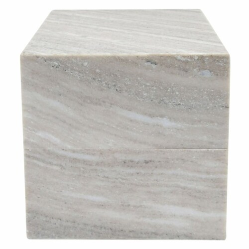 Casa Padrino Luxus Marmor Aufbewahrungsbox Grau 25,5 cm - Deko Accessoires