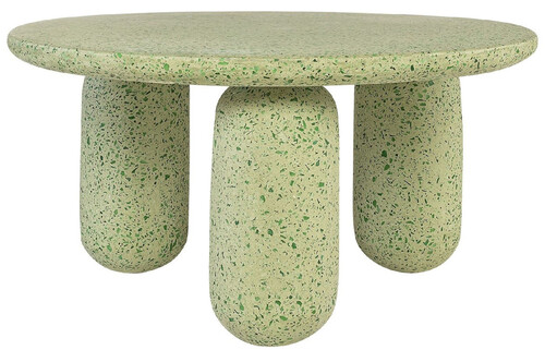 Casa Padrino Luxus Couchtisch Gr�n  80 x H. 40 cm - Runder Terrazzo Naturstein Wohnzimmertisch - Wohnzimmer M�bel - Naturstein M�bel - Luxus M�bel - Luxus Einrichtung