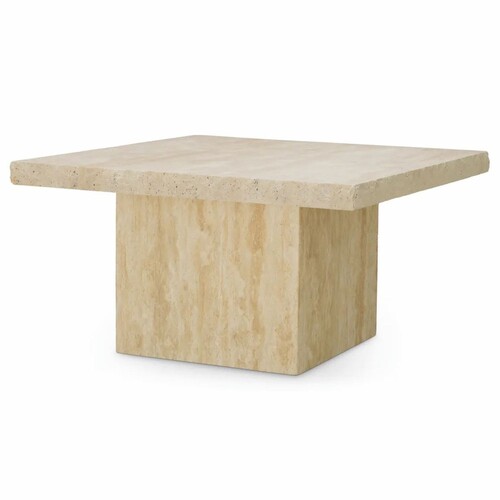 Casa Padrino Luxus Travertin Couchtisch Beige 65,5 cm - Travertin Wohnzimmer M�bel