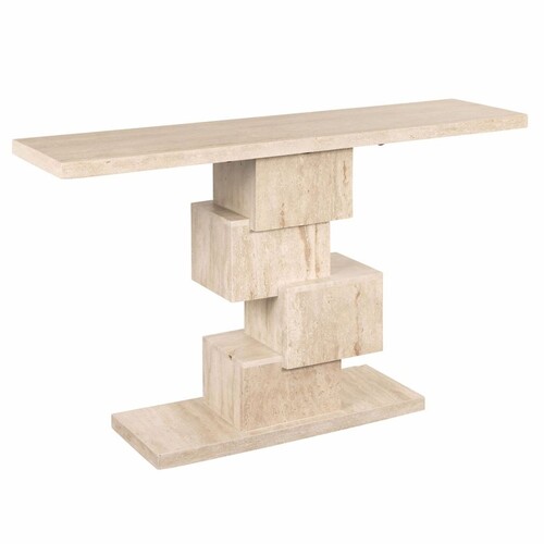 Casa Padrino Luxus Travertin Konsole Beige 140 cm - Luxus Naturstein M�bel