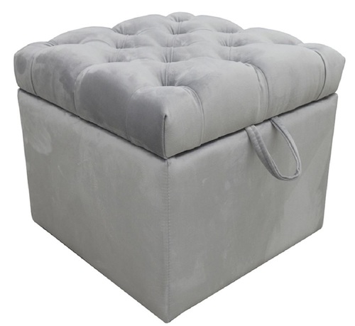 Casa Padrino Luxus Chesterfield Truhe mit Sitzflche 50 x 50 x H. 48 cm - Verschiedene Farben - Gepolsterter klappbarer Hocker - Hocker Truhe - Luxus Qualitt