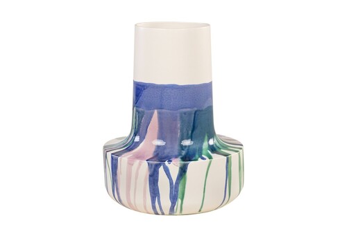 Casa Padrino Luxus Vase  37,5 x H. 47,5 cm - Gro�e Steingut Vase im frei gestalteten Freestyle Finish - Luxus Deko Accessoires