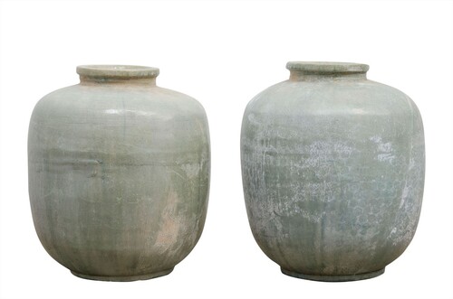 Casa Padrino Luxus Vase Blau  24 x H. 30 cm - Bauchige Deko Vase aus Keramik in Blau - Luxus Deko Accessoires