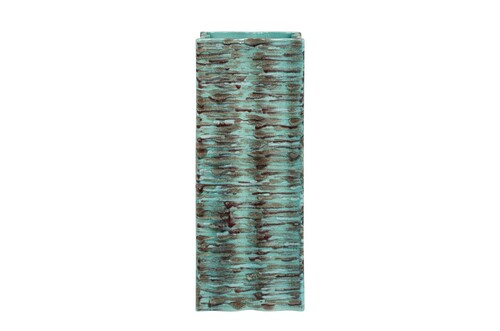 Casa Padrino Luxus Vase Blau 21 x 21 x H. 53 cm - Schlanke hohe Steingut Vase im Rustic Blue Finish - Luxus Deko Accessoires