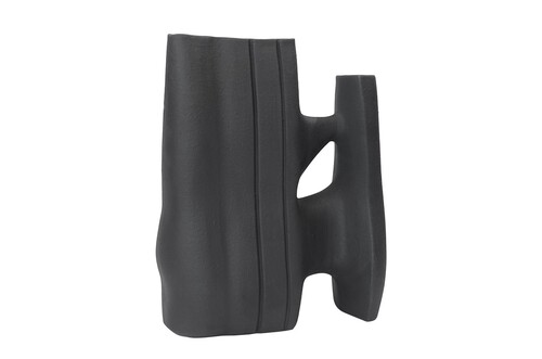 Casa Padrino Luxus Vase Schwarz 32 x 15 x H. 41 cm - Keramik Vase der Linked Serie mit strukturierter Oberfl�che - Luxus Deko Accessoires