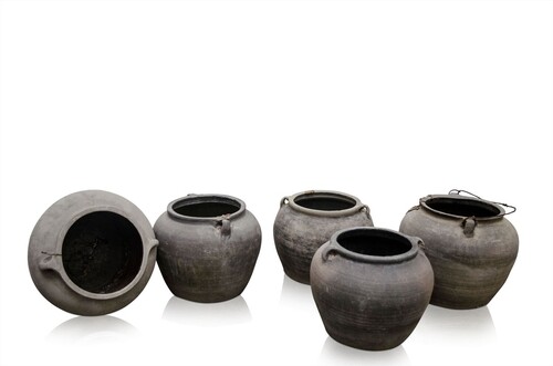Casa Padrino Luxus Vase Terrakottafarben  25 x H. 23 cm - Kleine Terrakotta Vase im Antik Look - Luxus Deko Accessoires