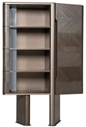 Casa Padrino Luxus Vitrine Dunkelbraun / Bronze 105,95 x 48,15 x H. 170 cm - Vitrinenschrank mit T�r - Hotel M�bel - Luxus M�bel - Luxus Kollektion