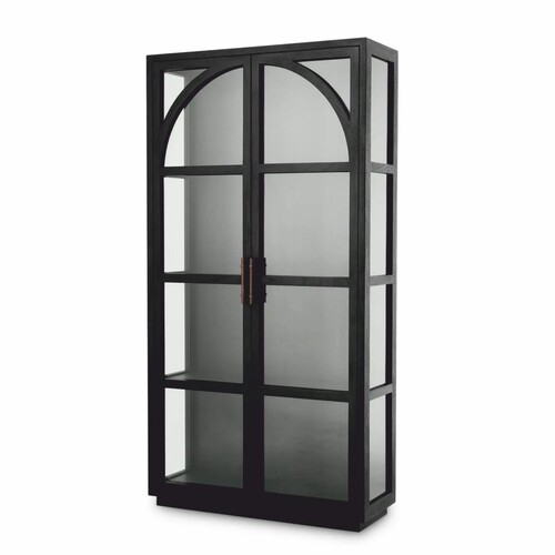 Casa Padrino Luxus Vitrine Schwarz / Bronze 118 x 44,5 x H. 210 cm - Luxus Interior