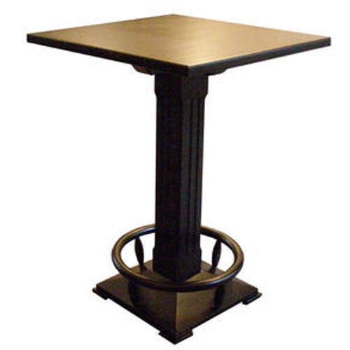 Casa Padrino Luxus Stehtisch mit Fu�st�tze Messingfarben / Schwarz 80 x 80 x H. 110 cm - Massivholz Bartisch